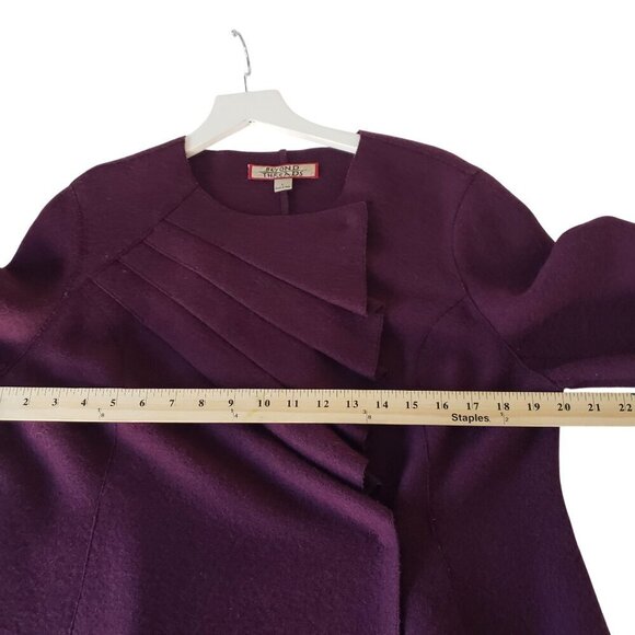 NWOT Beyond Threads Malbec Pleated Serena Peruvian Alpaca Wool Sweater Jacket LG - Picture 11 of 16